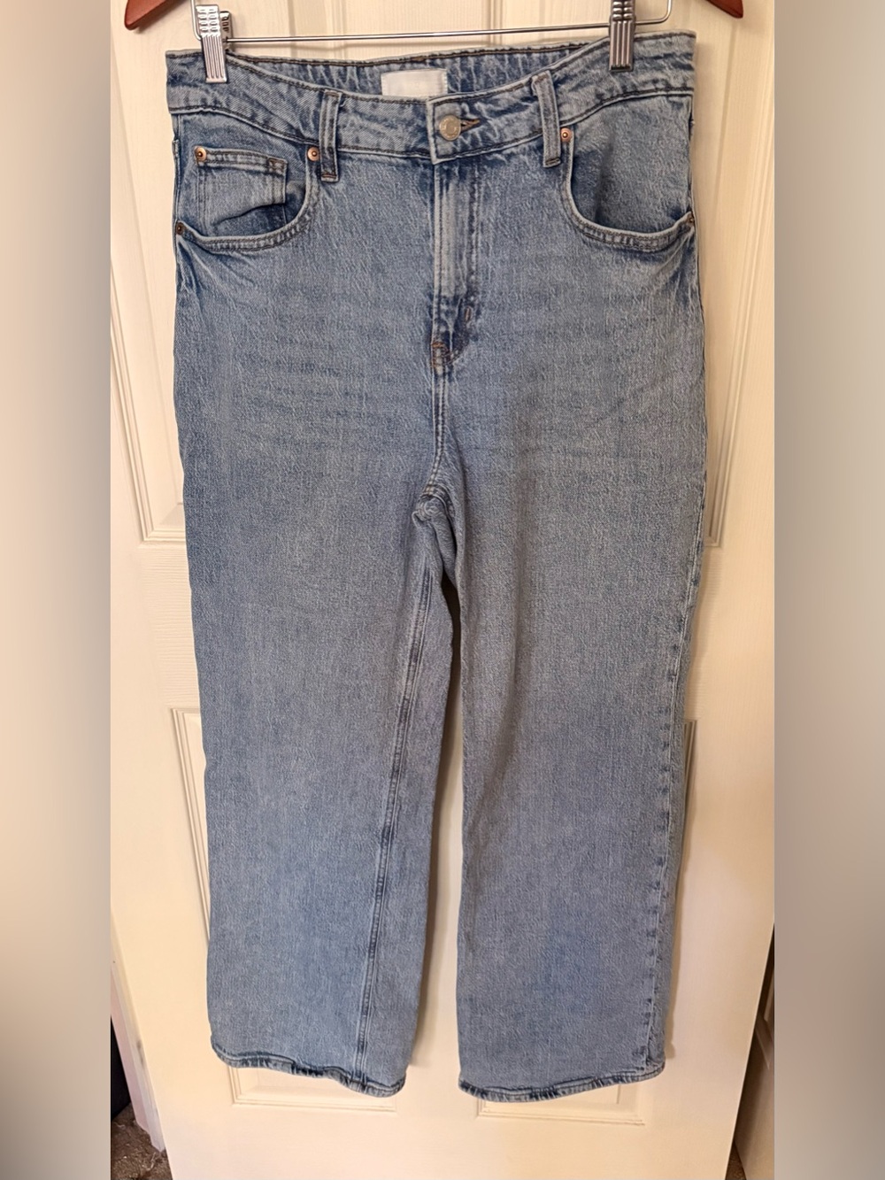 H&M High-Rise Wide Leg Women's Jeans - Light Blue